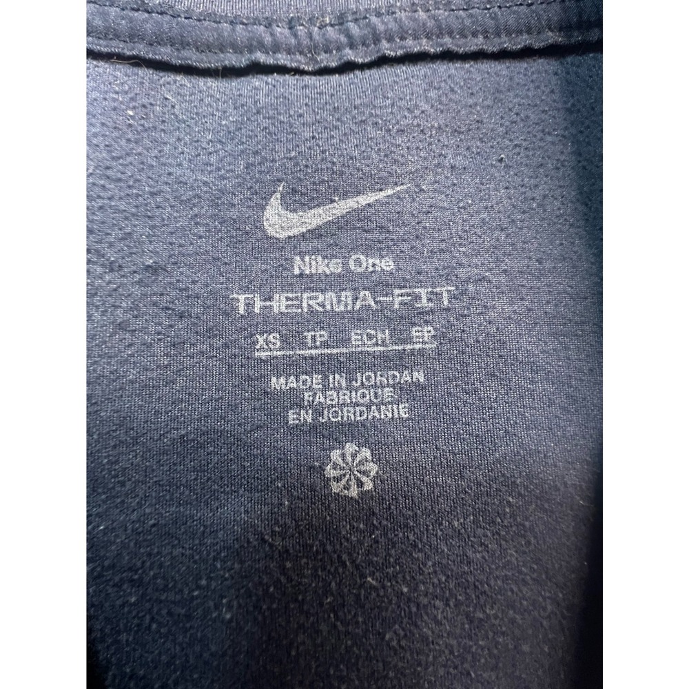Nike One Therma-FIT Womens XS Navy Blue Quarter Zip Pullover Long Sleeve Top - Picture 2 of 8